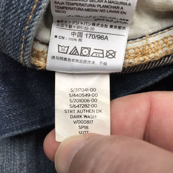 GAP Jean Men 38x30 Authentic Straight Dark Wash Whiskered Preppy Academia - Picture 14 of 15